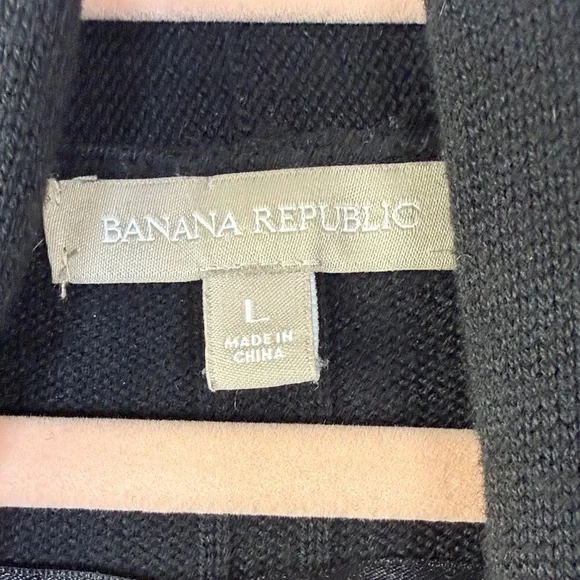 Banana‎ Republic Soft Wool Blend Black Open Front Cardigan with side zippers  L - Picture 3 of 6